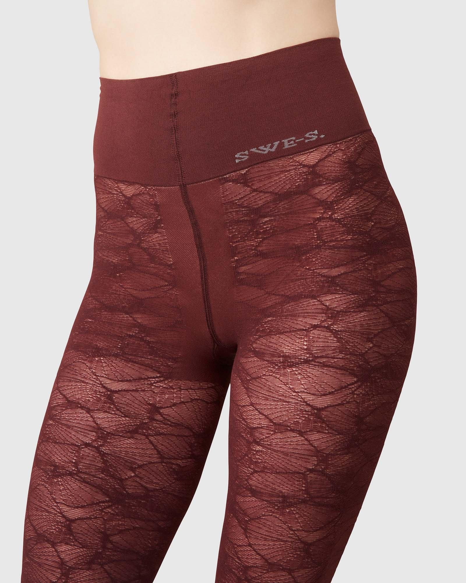 Swedish Stockings strømpebukser Strømpebukse - Alba Ginkgo - vinrød