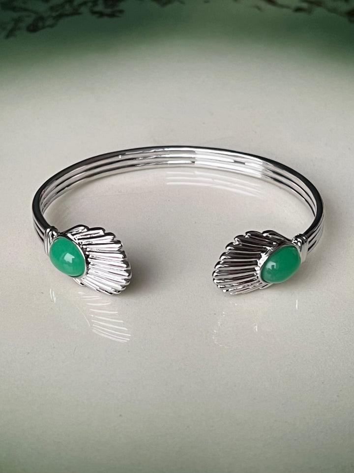 Urban Hippies armbånd Venus Bangle armbånd - emerald sølv