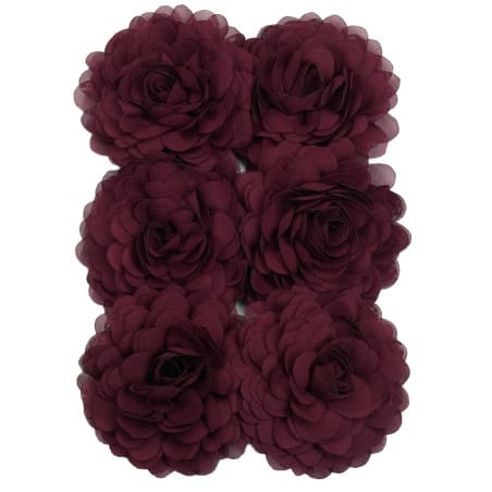 Urban Hippies hårpynt Hårblomst chiffon - mørk burgunder (Beetred)