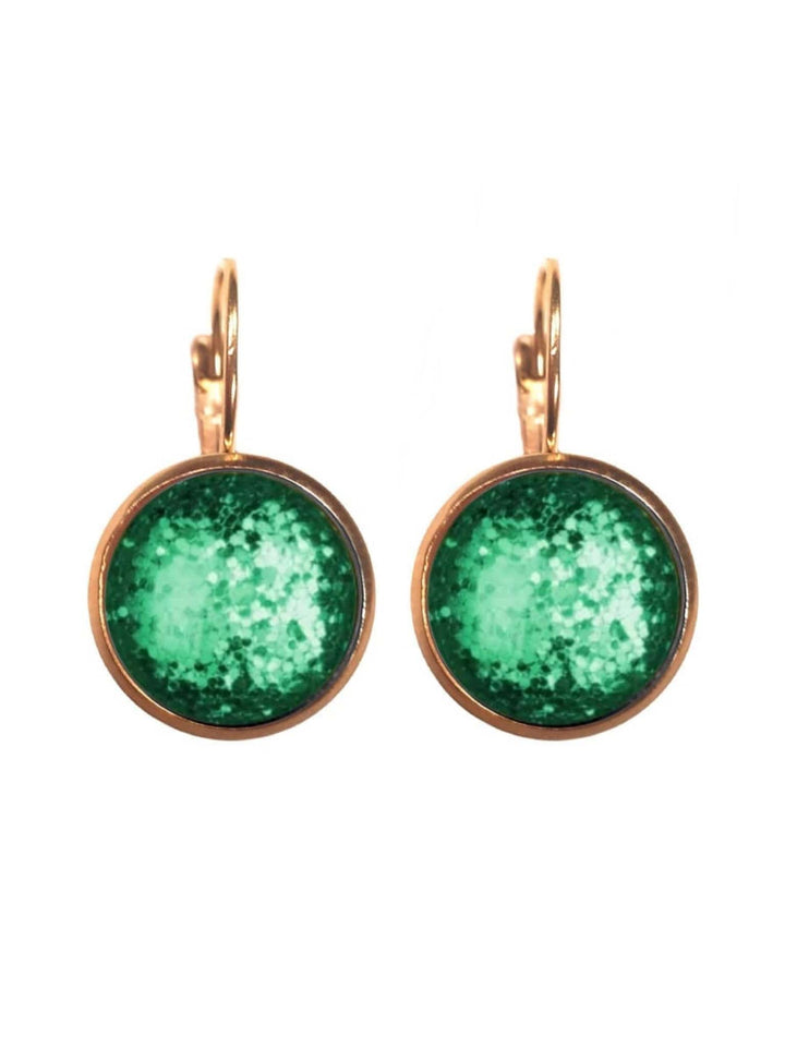 Urban Hippies øredobber Øredobber dots - emerald glitter