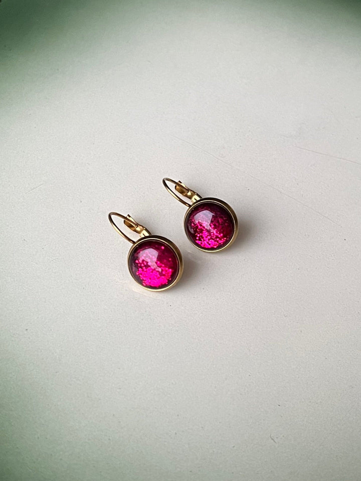 Urban Hippies øredobber Øredobber dots - fuchsia glitter