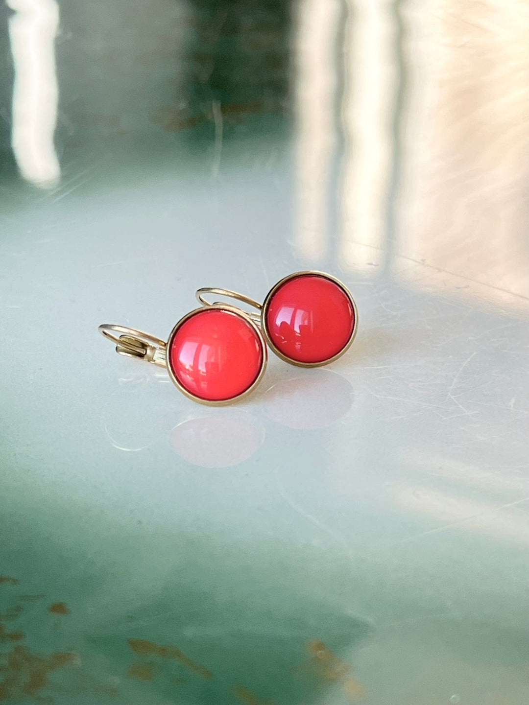 Urban Hippies øredobber Øredobber dots - hibiscus red