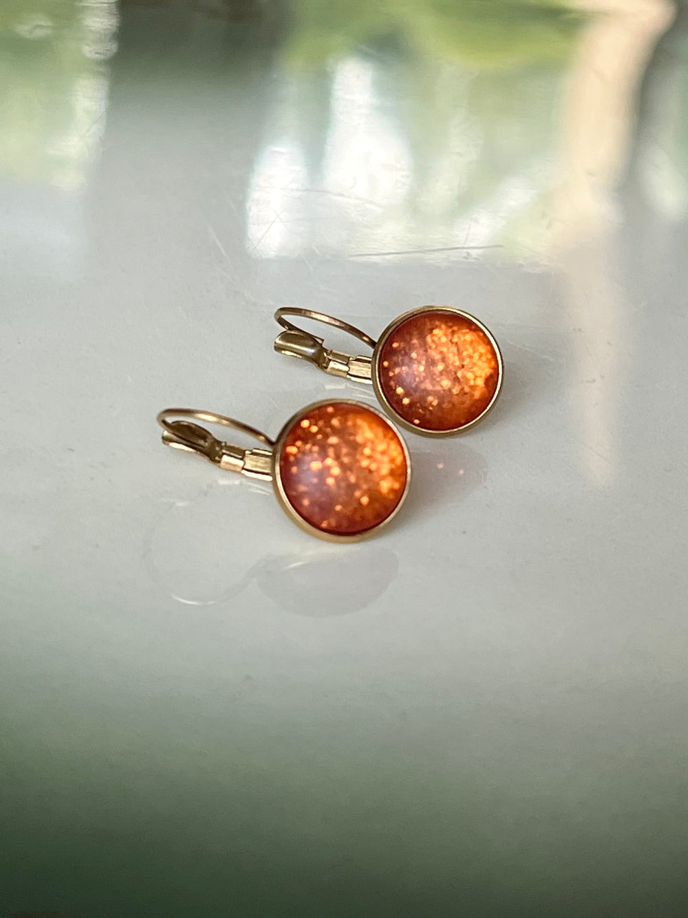 Urban Hippies øredobber Øredobber dots - pumpkin glitter