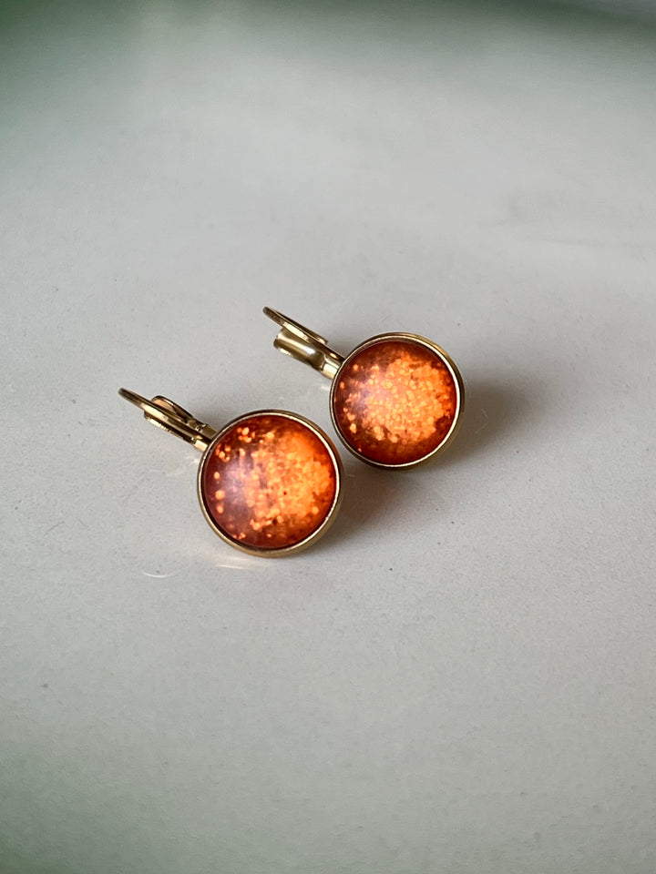 Urban Hippies øredobber Øredobber dots - pumpkin glitter