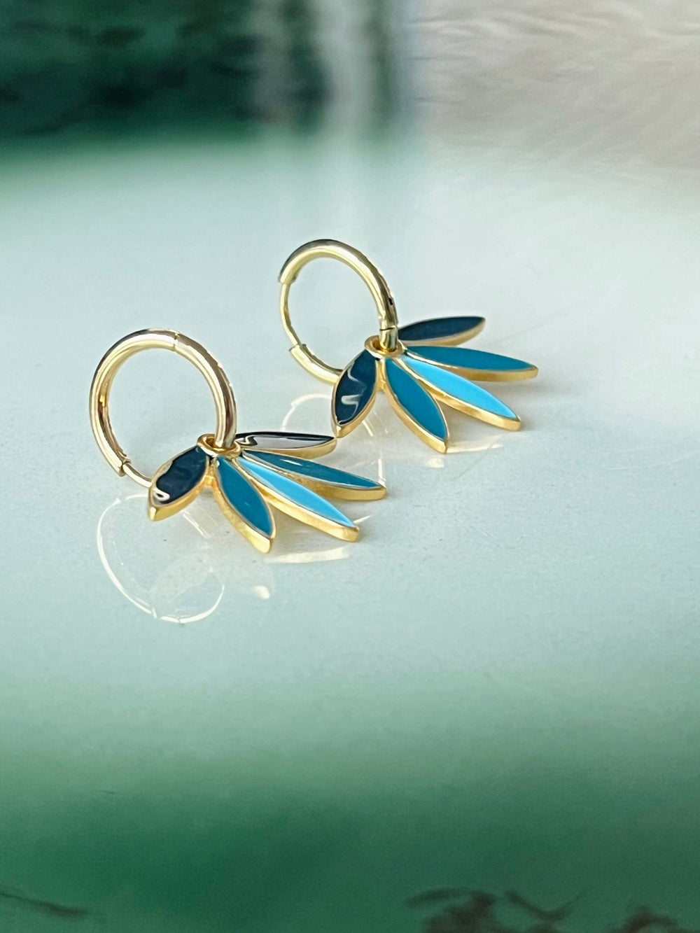 Urban Hippies øredobber Øredobber Gemma - blågrønn teal