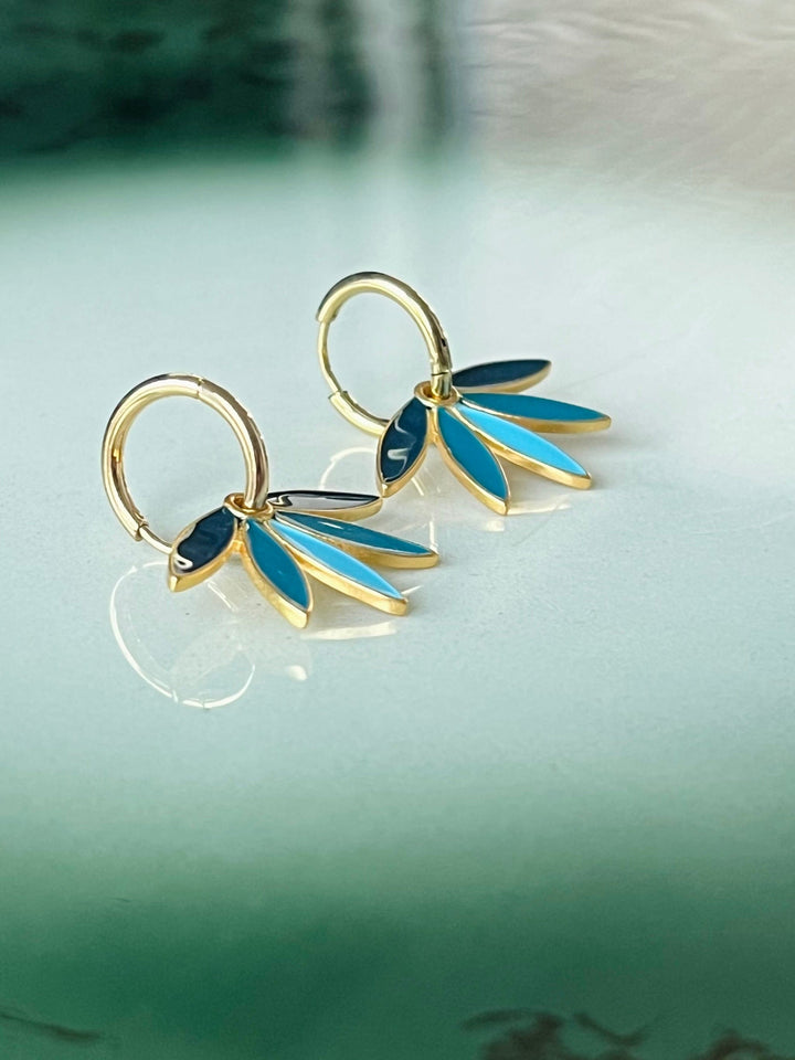 Urban Hippies øredobber Øredobber Gemma - blågrønn teal