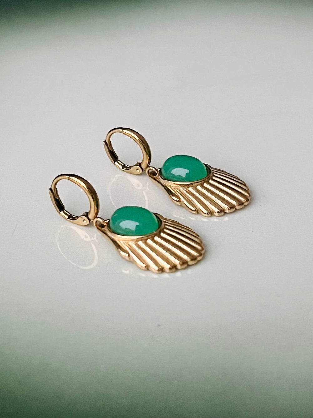 Urban Hippies øredobber Øredobber Venus - emerald gull