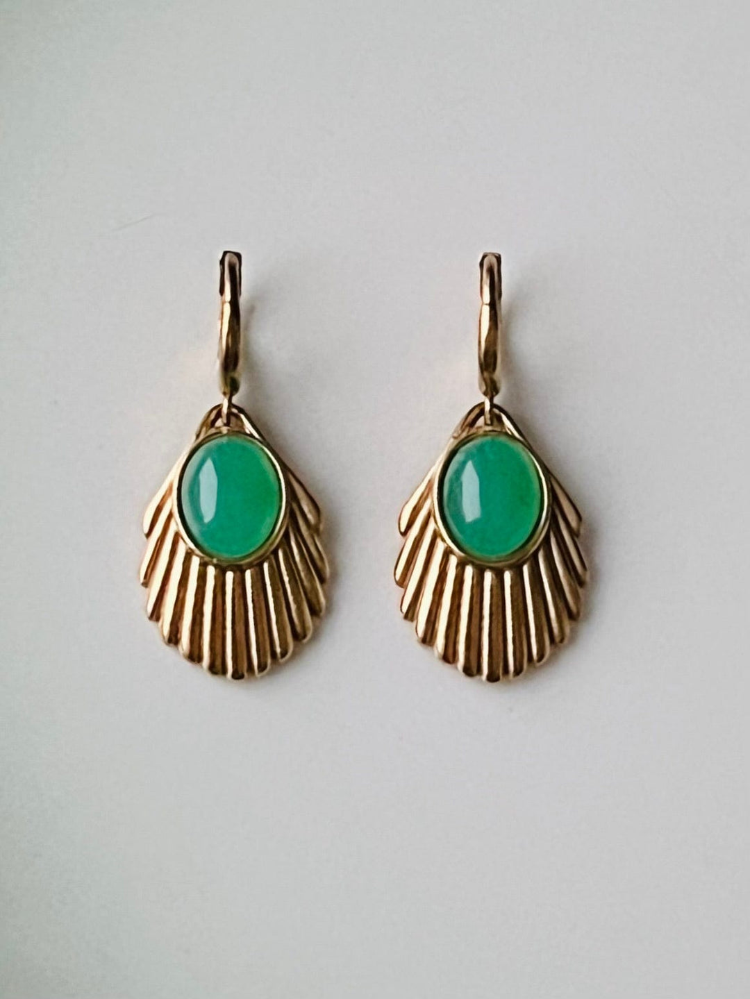 Urban Hippies øredobber Øredobber Venus - emerald gull