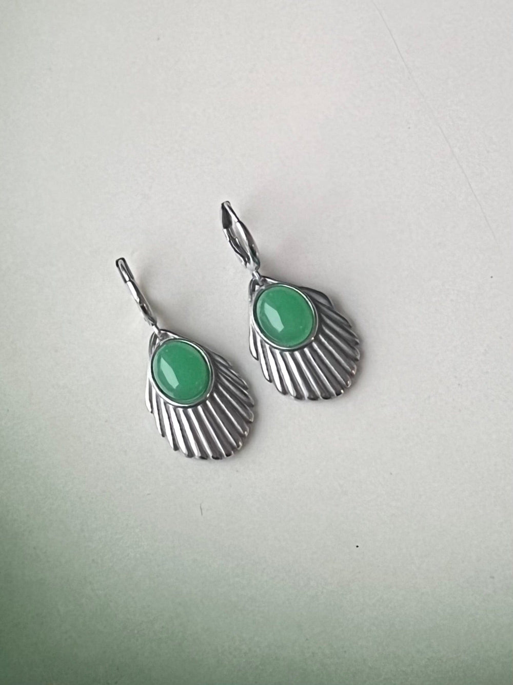 Urban Hippies øredobber Øredobber Venus - emerald sølv