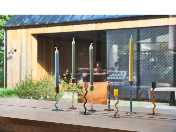 Villa Collection Lysestake Lysestake glass - gul/rød