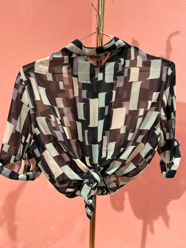 Vintage Vintage bluser S Vintagebluse -  148 Kubisme, str S