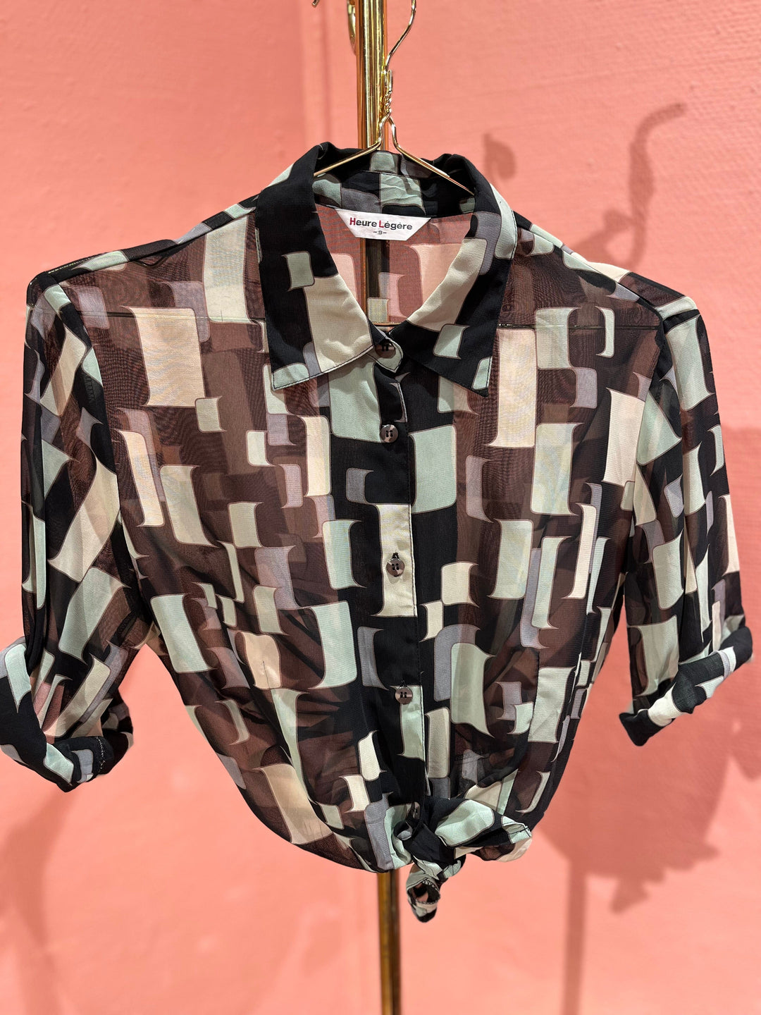 Vintage Vintage bluser S Vintagebluse -  148 Kubisme, str S