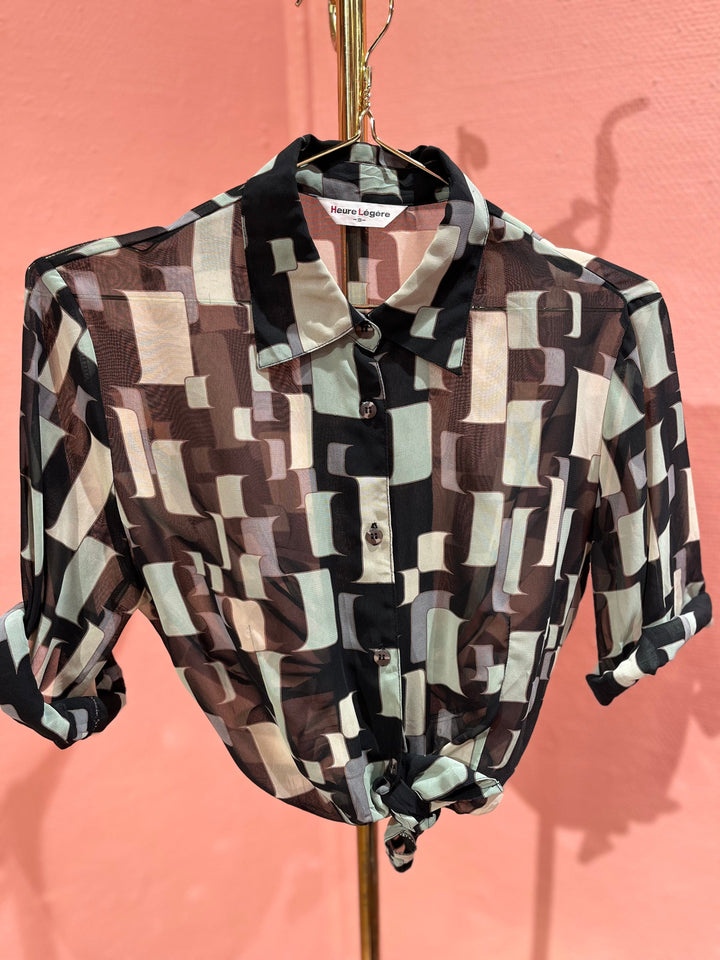 Vintage Vintage bluser S Vintagebluse -  148 Kubisme, str S