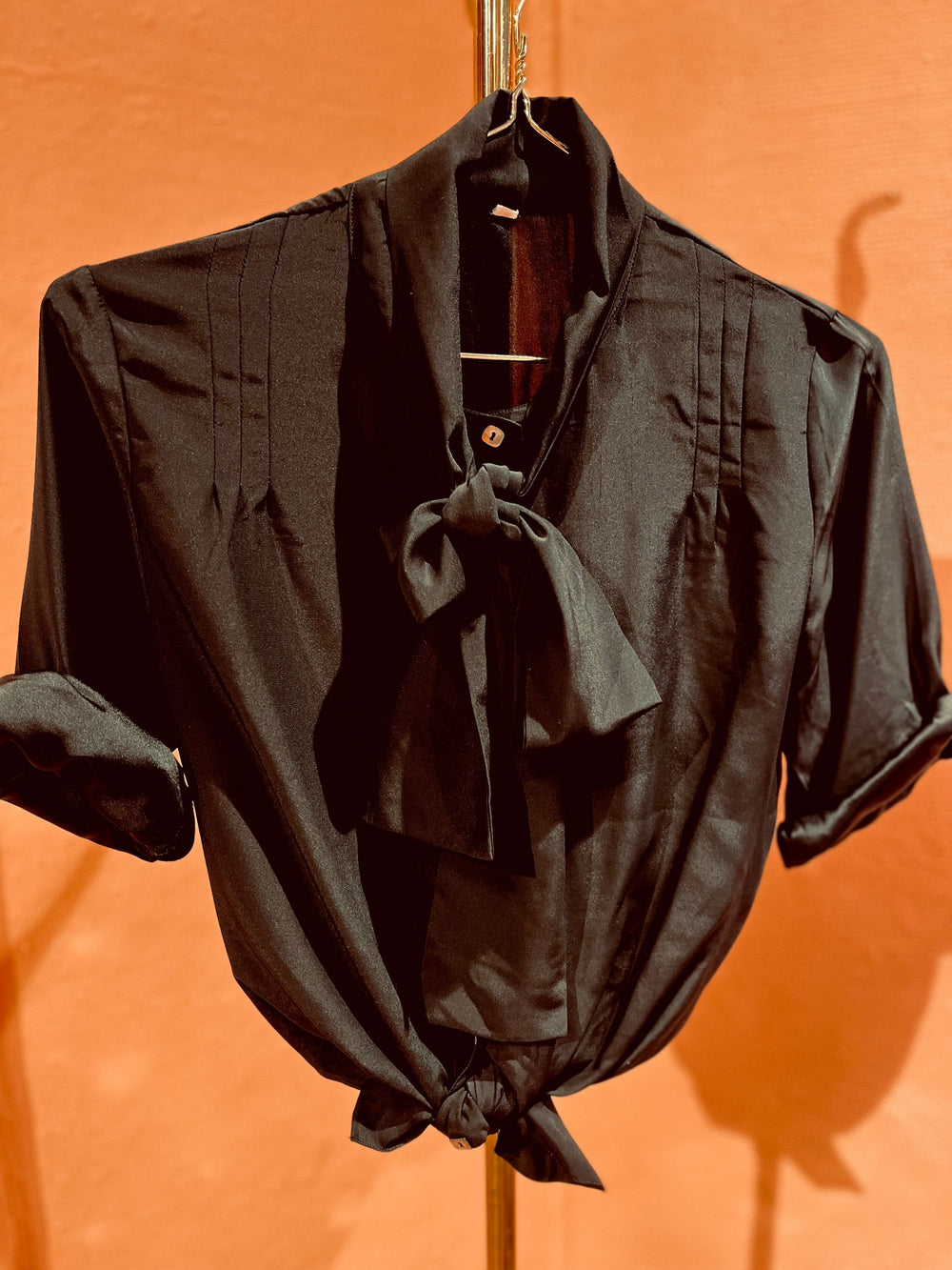 Vintage Vintage bluser XS Vintagebluse - 177 Svart eleganse, str XS