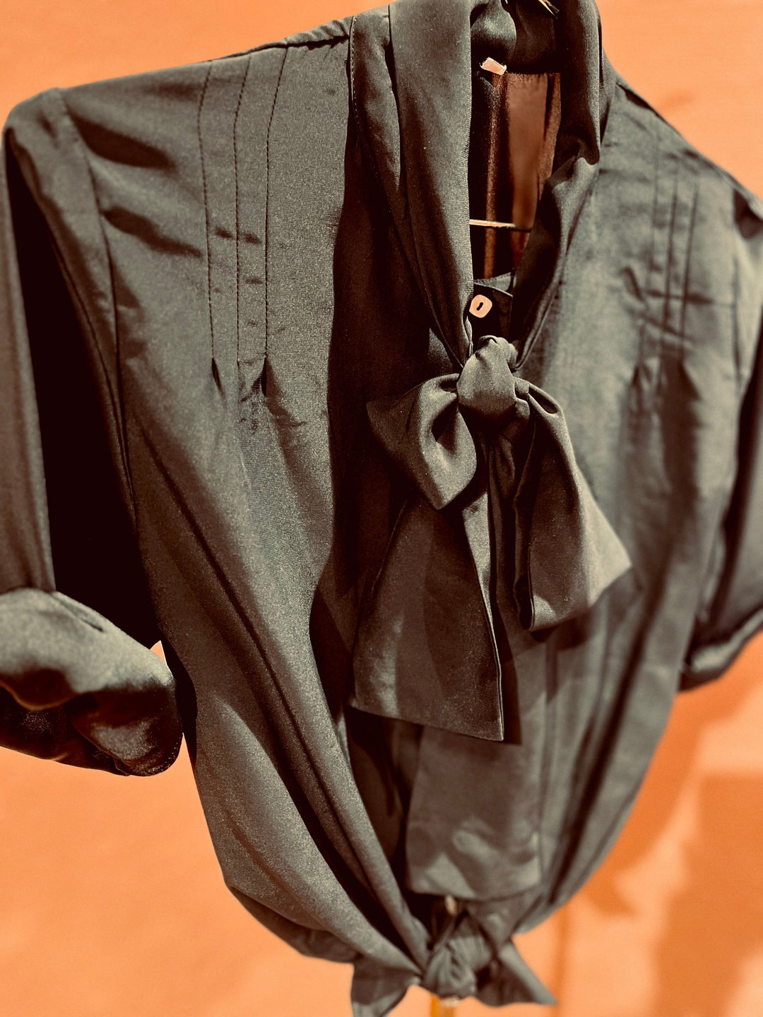 Vintage Vintage bluser XS Vintagebluse - 177 Svart eleganse, str XS