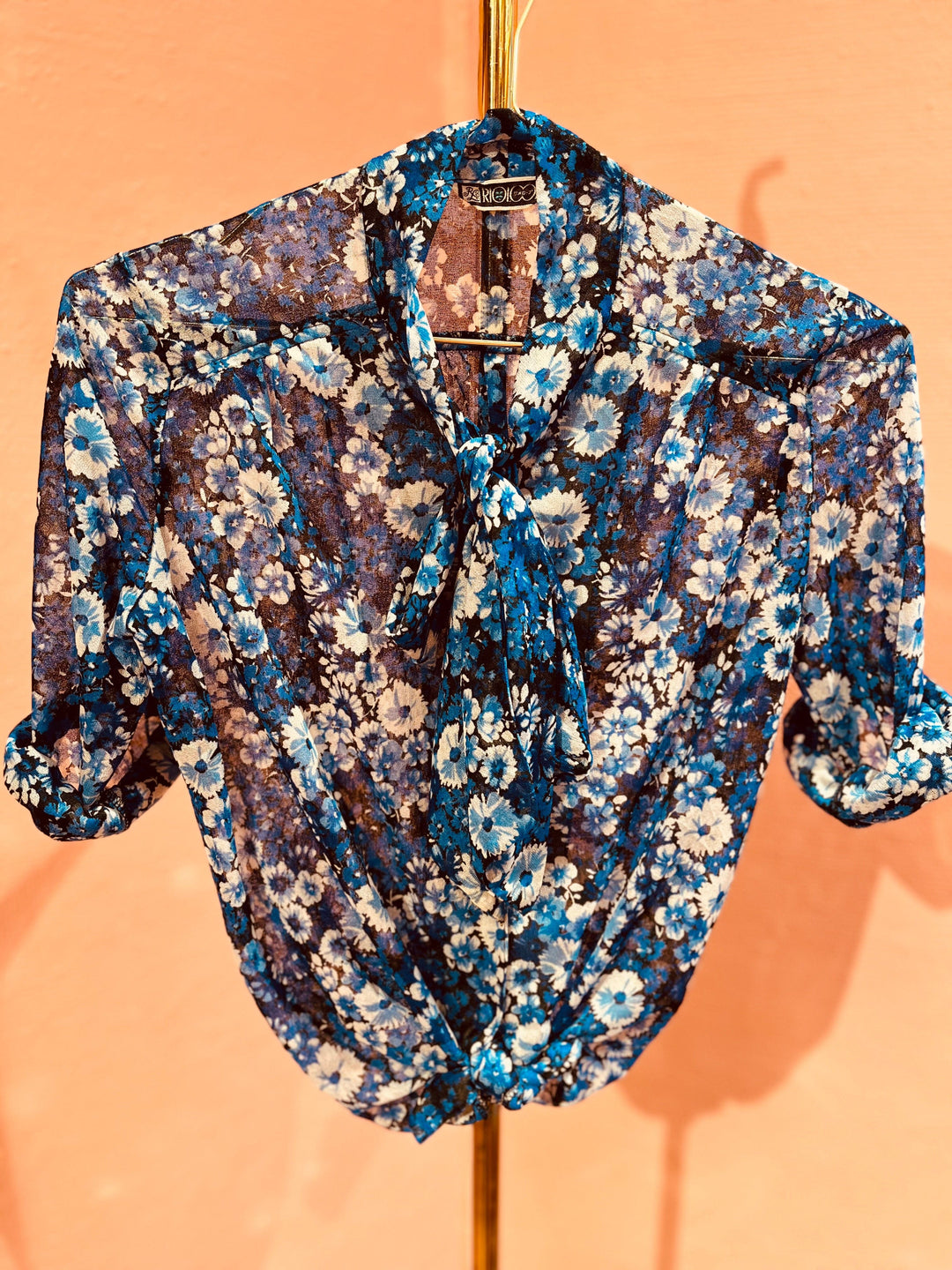 Vintage Vintage bluser S Vintagebluse - 190 Blue, str S