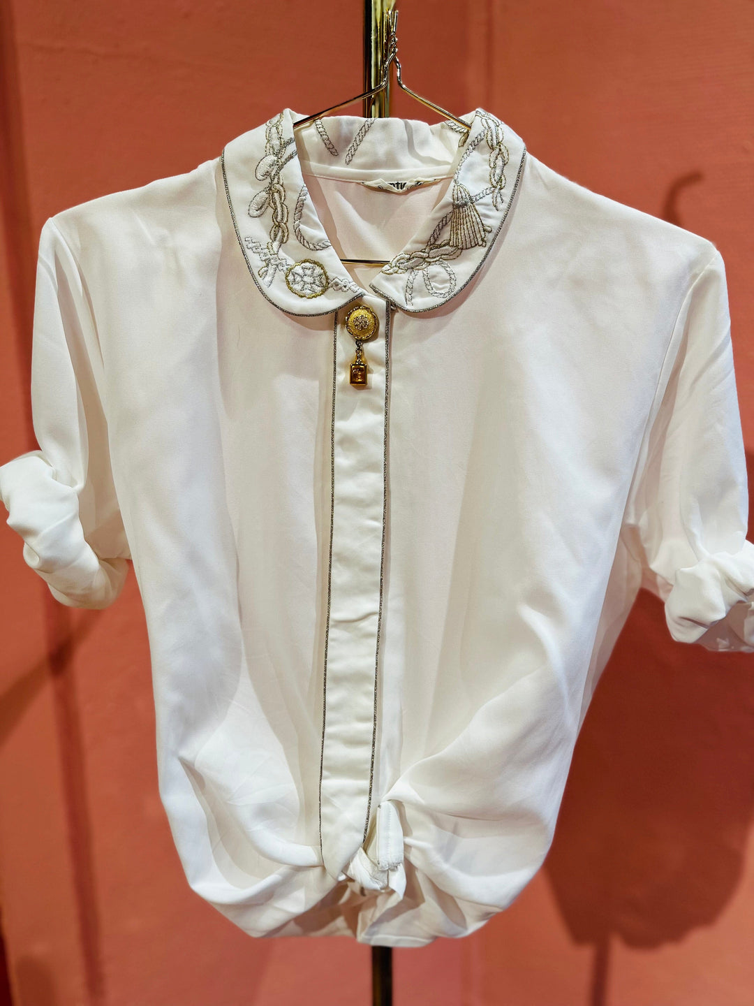 Vintage Vintage bluser M Vintagebluse -  192 Golden tassels, str M