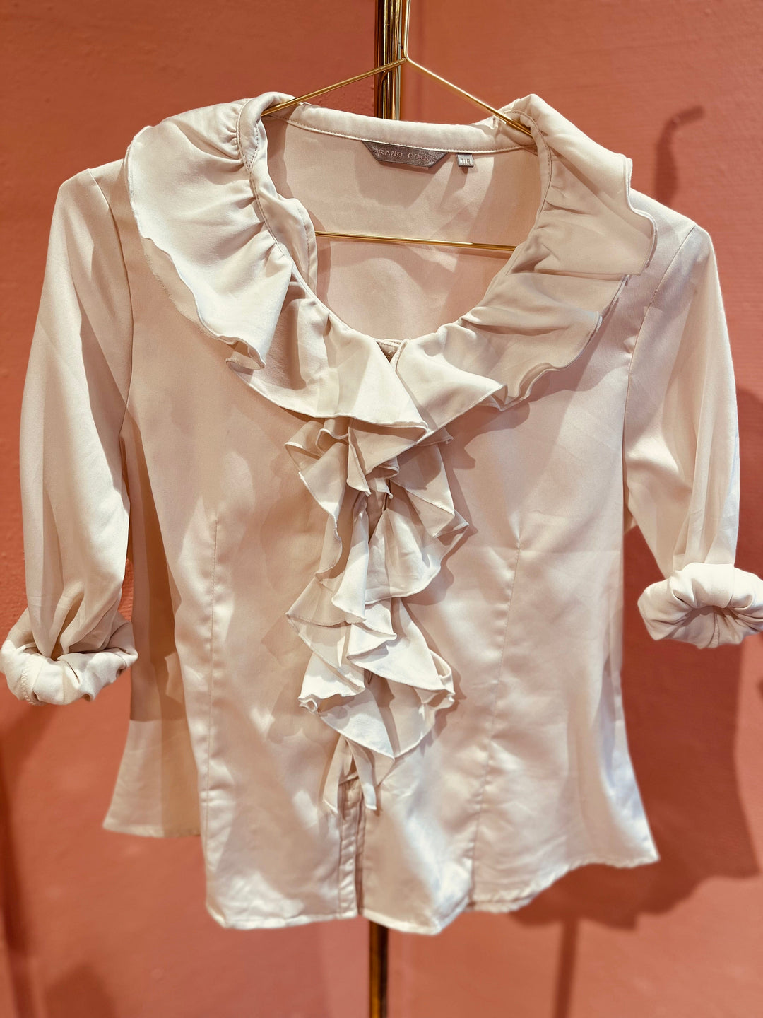 Vintage Vintage bluser S Vintagebluse -  194 Hvit foss, str S