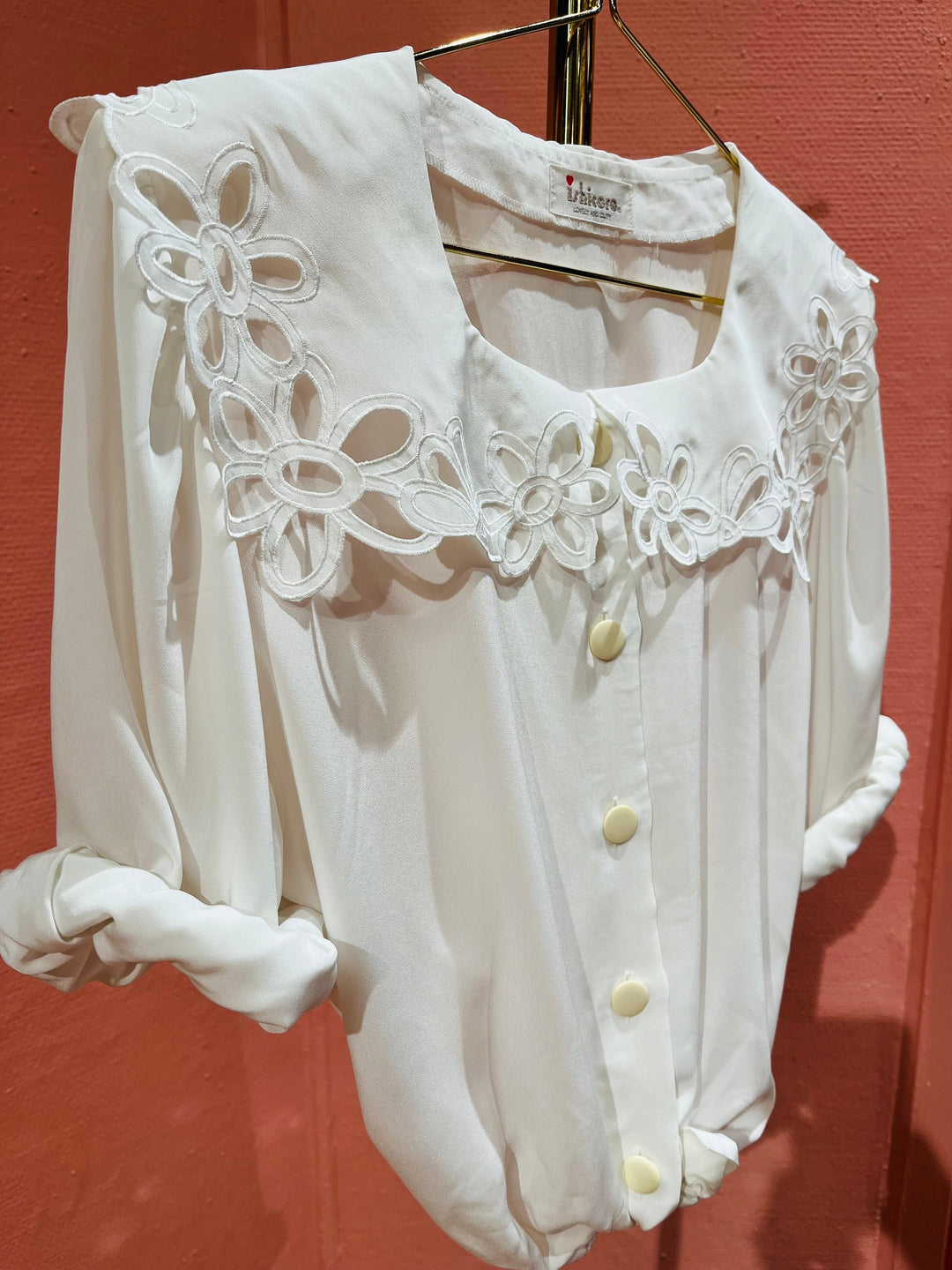 Vintage Vintage bluser M Vintagebluse -  199 Hvit sol, str M