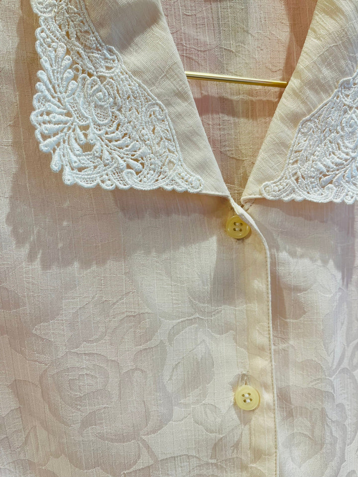 Vintage Vintage bluser XS Vintagebluse - 232 Blomsterstruktur, str XS