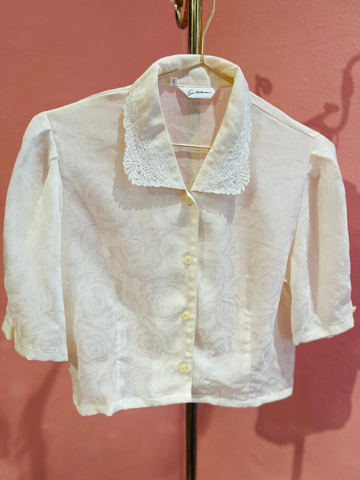 Vintage Vintage bluser XS Vintagebluse - 232 Blomsterstruktur, str XS