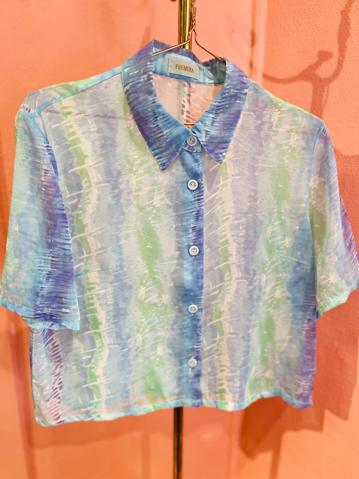 Vintage Vintage bluser M Vintagebluse - 252 Pastelllandskap str M