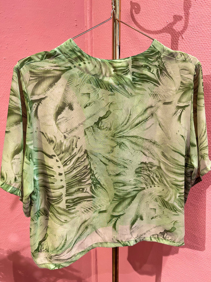 Vintage Vintage bluser M Vintagebluse - 266 Green garden str M