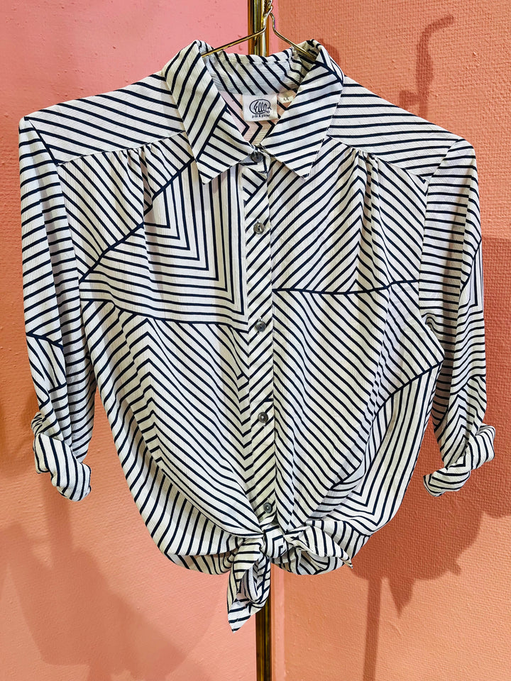 Vintage Vintage bluser S Vintagebluse - 327 Linjelek str S