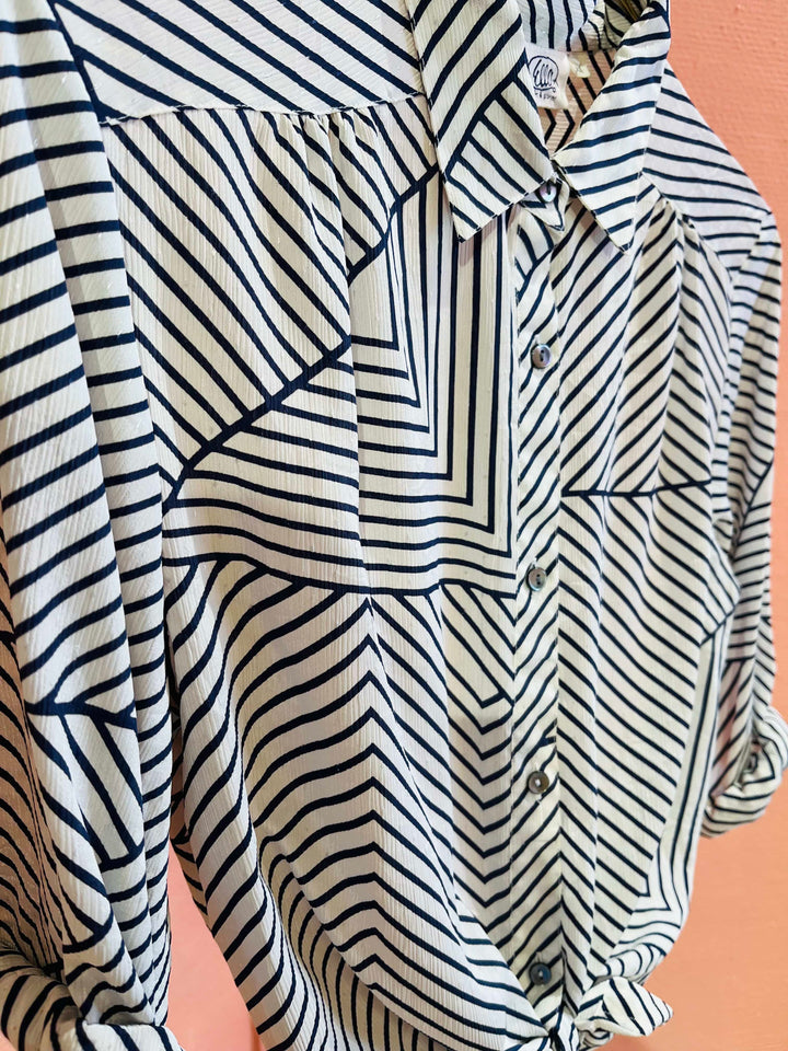 Vintage Vintage bluser S Vintagebluse - 327 Linjelek str S