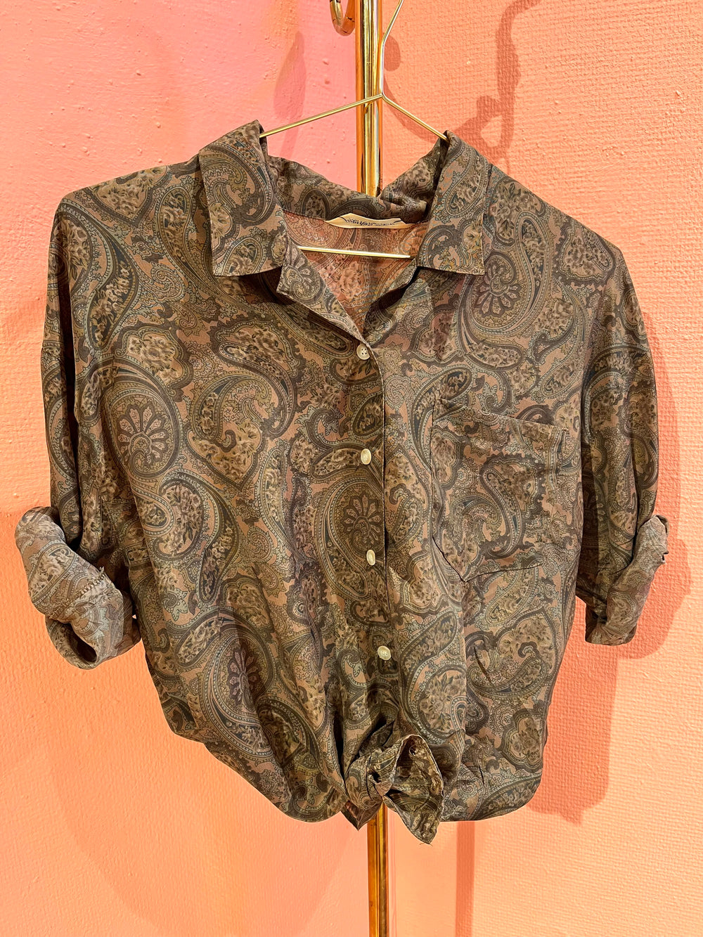 Vintage Vintage bluser XL Vintagebluse - 338 Jord str XL