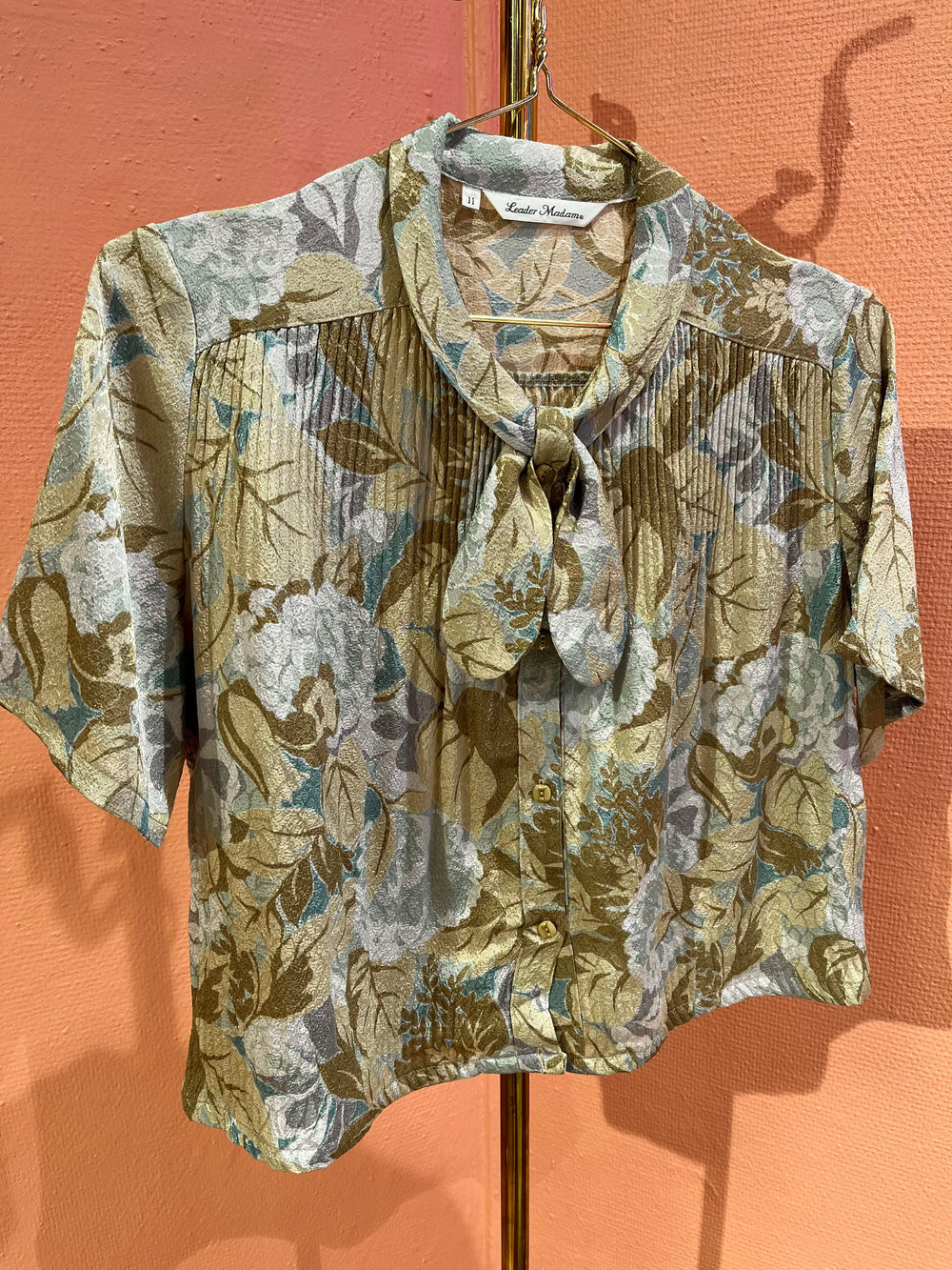 Vintage Vintage bluser S Vintagebluse - 346 Bladverk str S