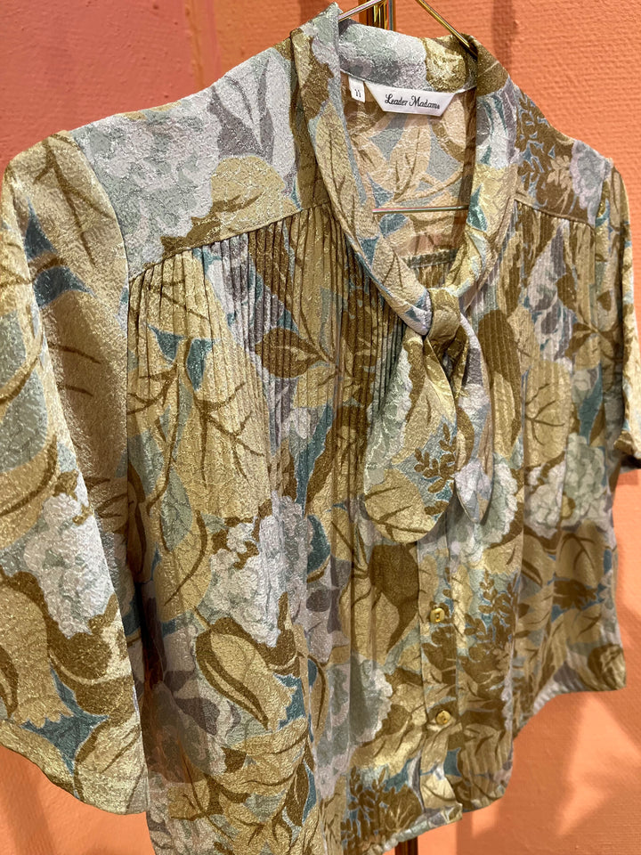 Vintage Vintage bluser S Vintagebluse - 346 Bladverk str S