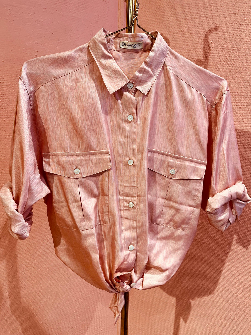 Vintage Vintage bluser M Vintagebluse - 357 Rosa glans str M