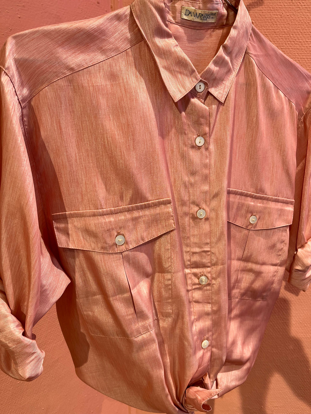 Vintage Vintage bluser M Vintagebluse - 357 Rosa glans str M