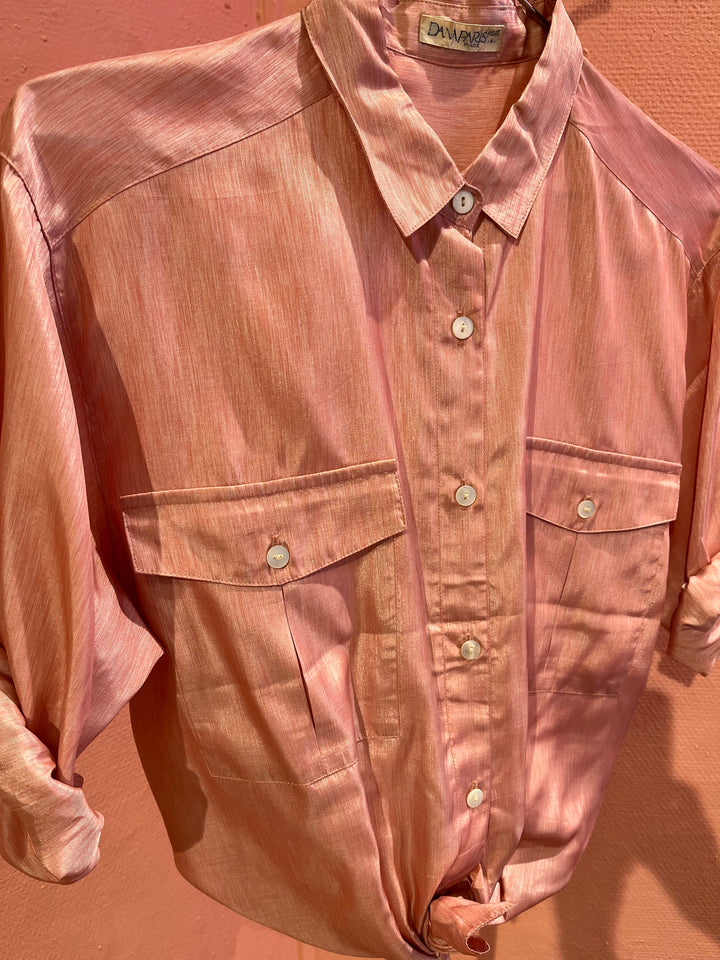 Vintage Vintage bluser M Vintagebluse - 357 Rosa glans str M