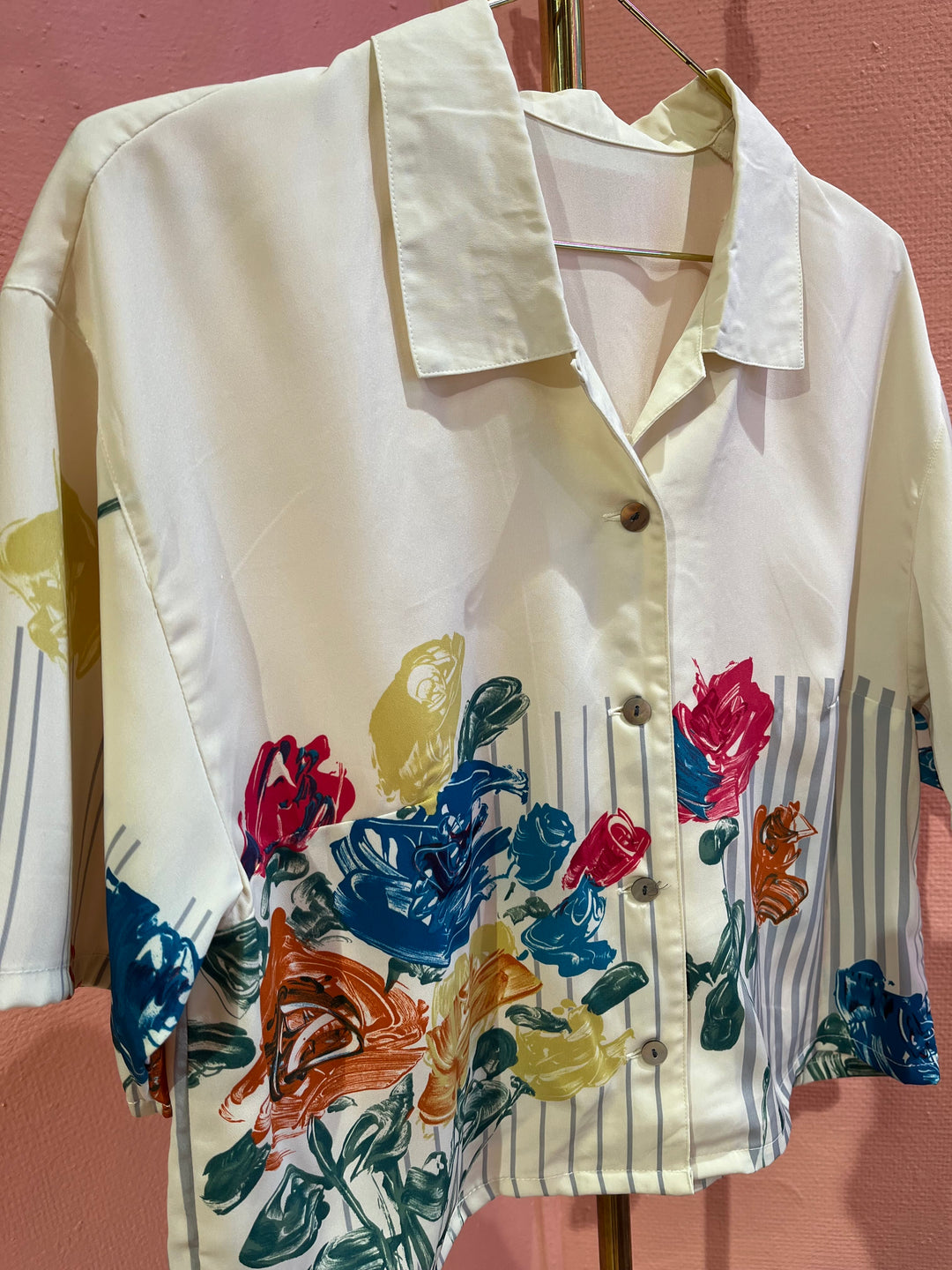 Vintage Vintage bluser M Vintagebluse - 362 Bouquet str M