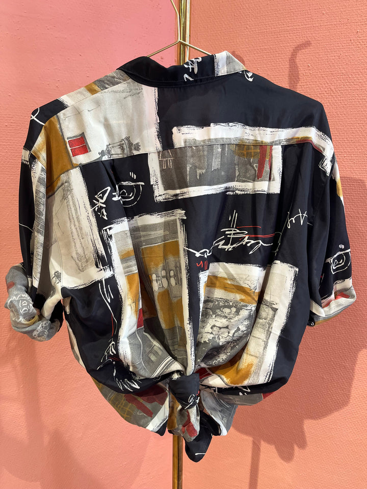 Vintage Vintage bluser XL Vintagebluse - 366 Grafitti, str XL