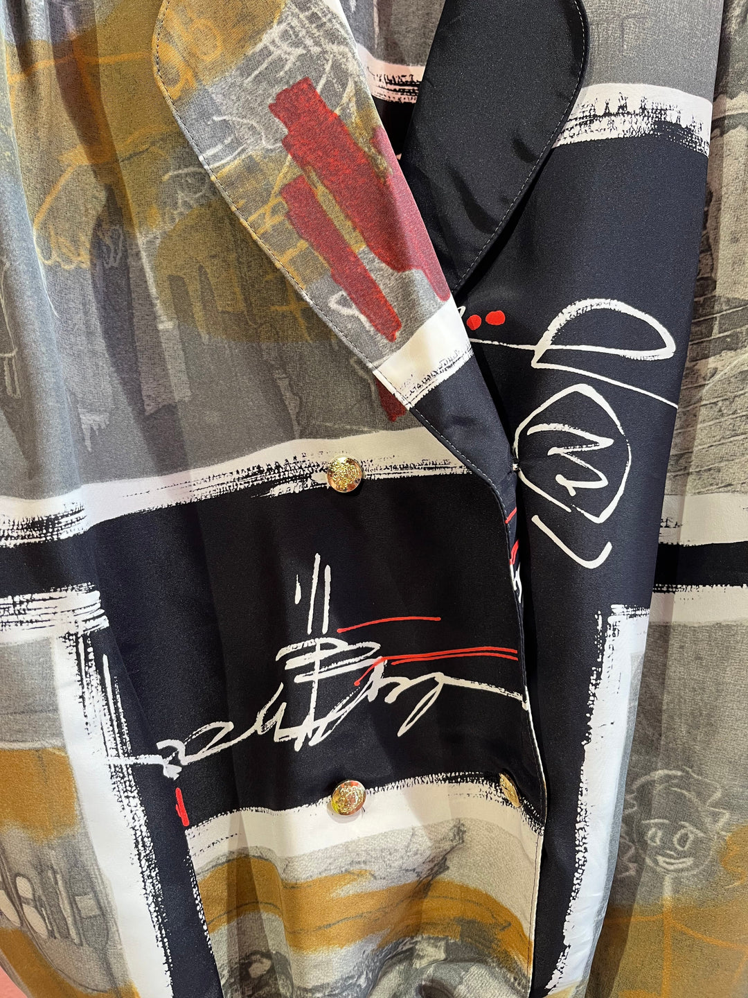 Vintage Vintage bluser XL Vintagebluse - 366 Grafitti, str XL