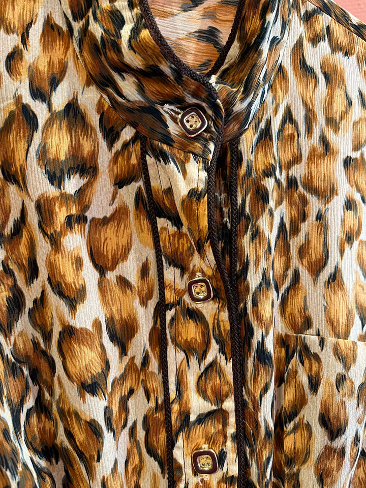 Vintage Vintage bluser M Vintagebluse - 369 Gyldne flammer str M