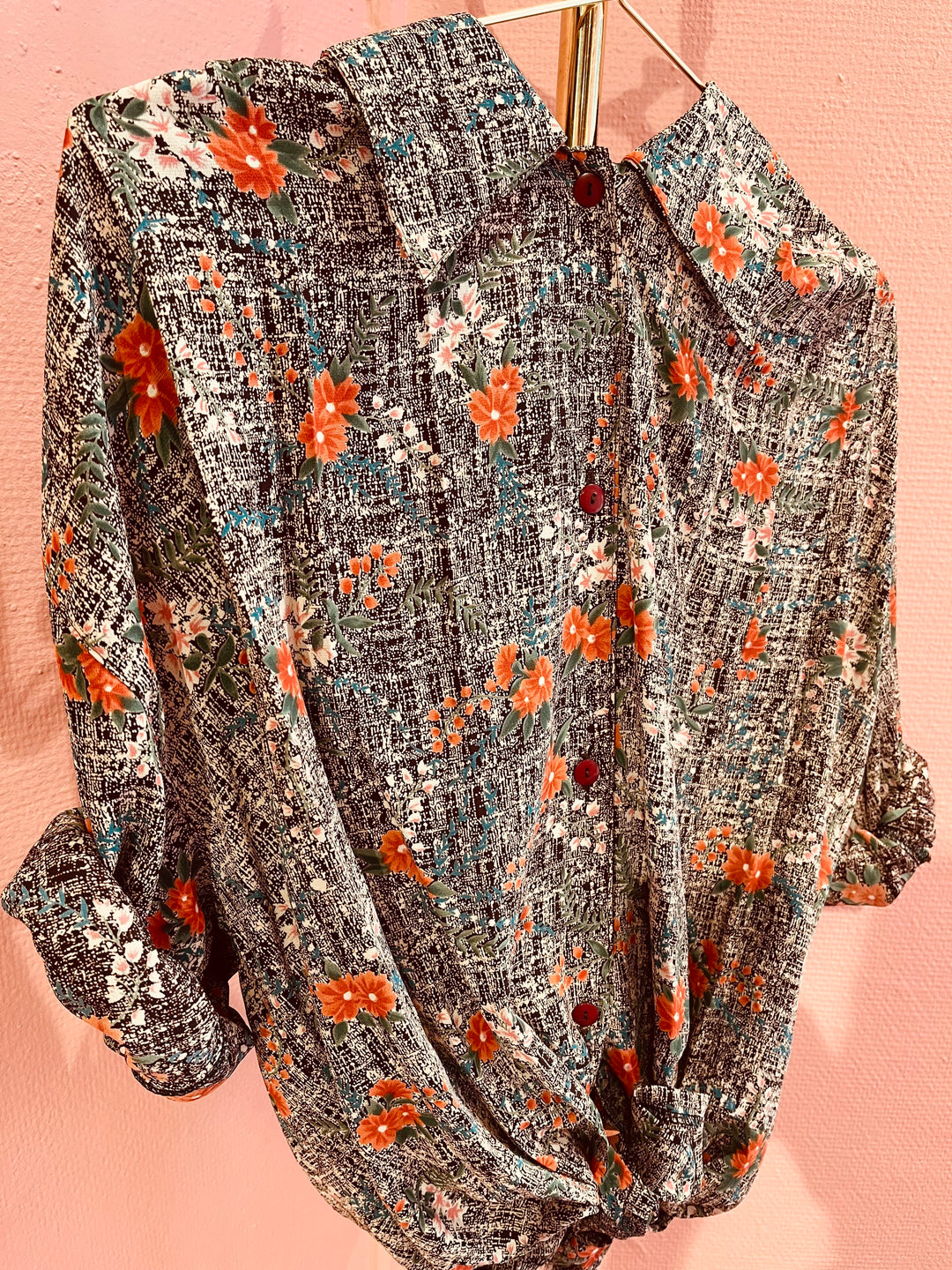 Vintage Vintage bluser XL Vintagebluse - 380 Orange blossom str XL