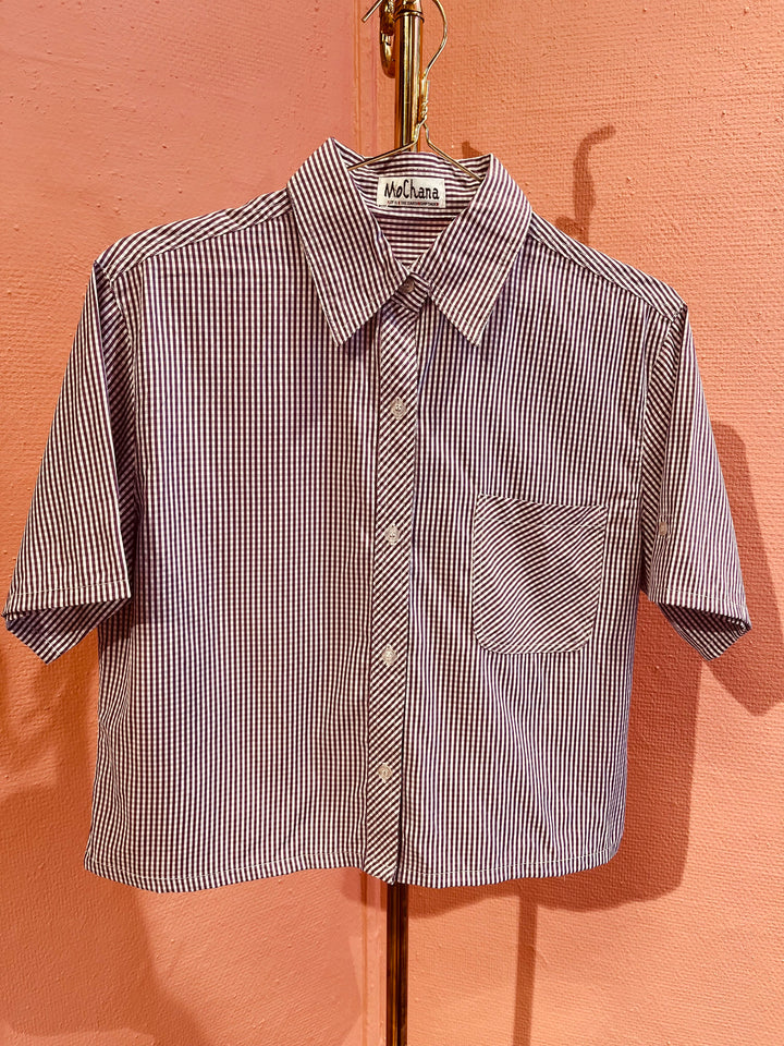 Vintage Vintage bluser S Vintagebluse - 383 Gingham str S