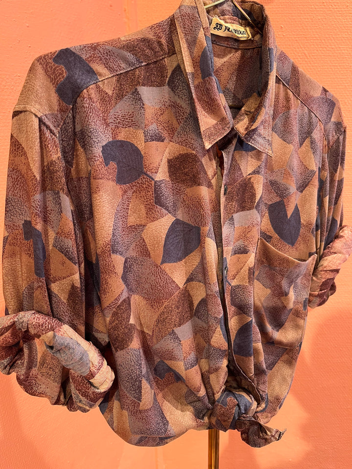 Vintage Vintage bluser M Vintagebluse - 384 Blåblad str M