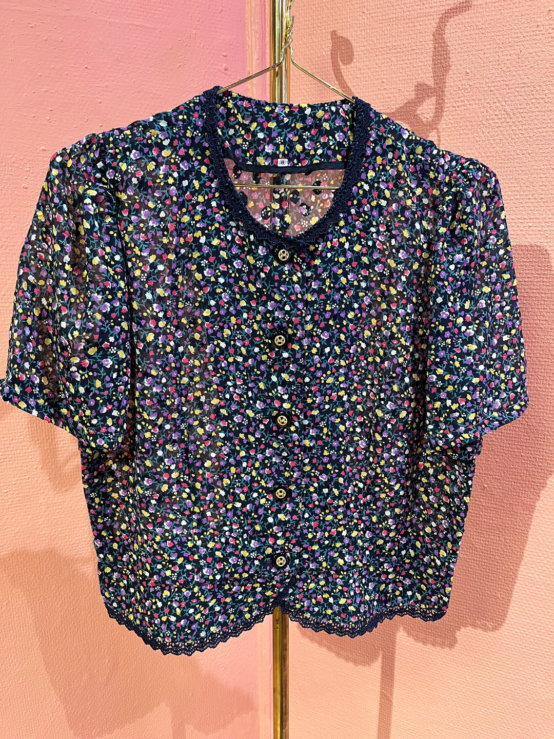 Vintage Vintage bluser S Vintagebluse - 388 Tulips str S