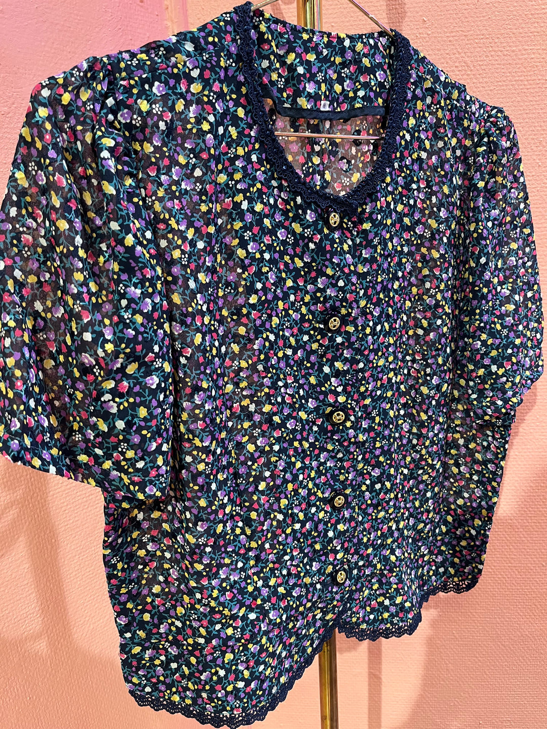 Vintage Vintage bluser S Vintagebluse - 388 Tulips str S