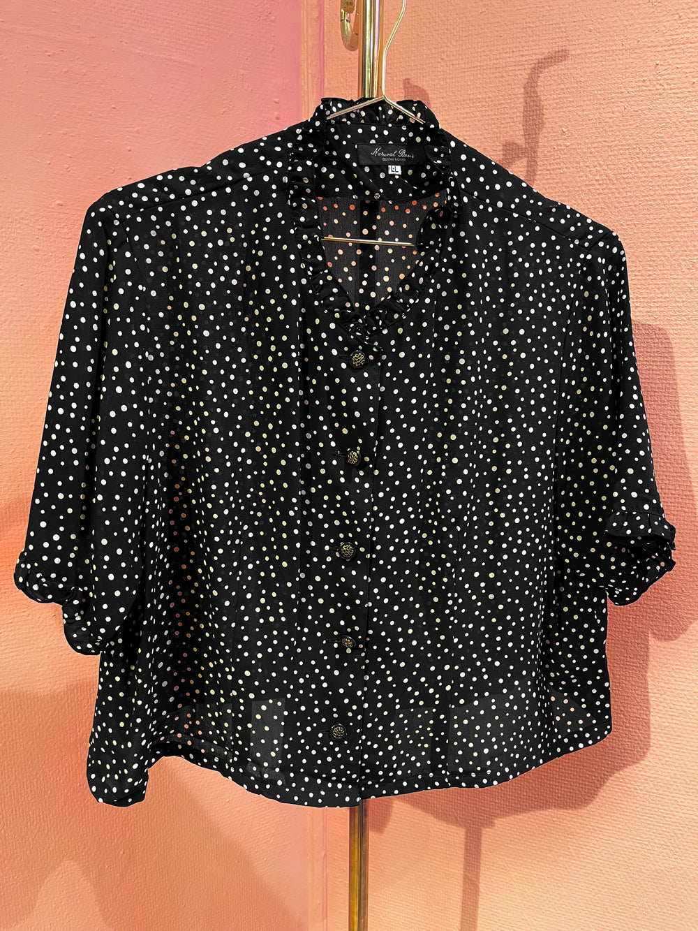 Vintage Vintage bluser M Vintagebluse - 389 Måneprikker str M