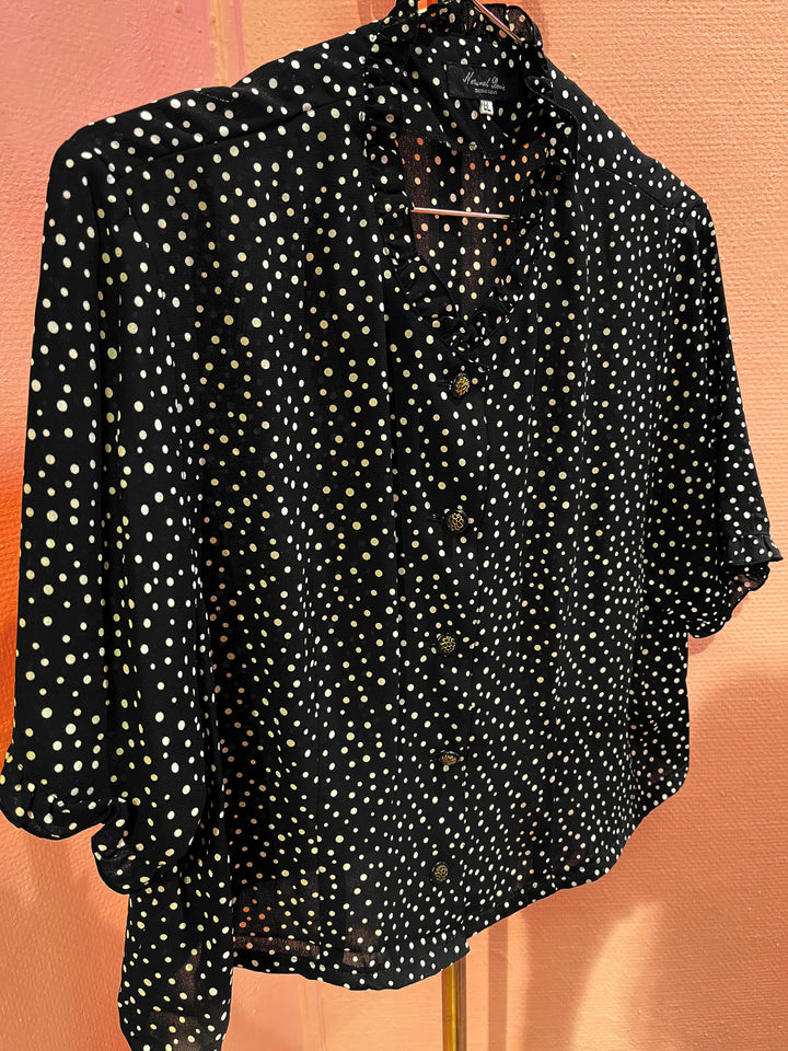 Vintage Vintage bluser M Vintagebluse - 389 Måneprikker str M