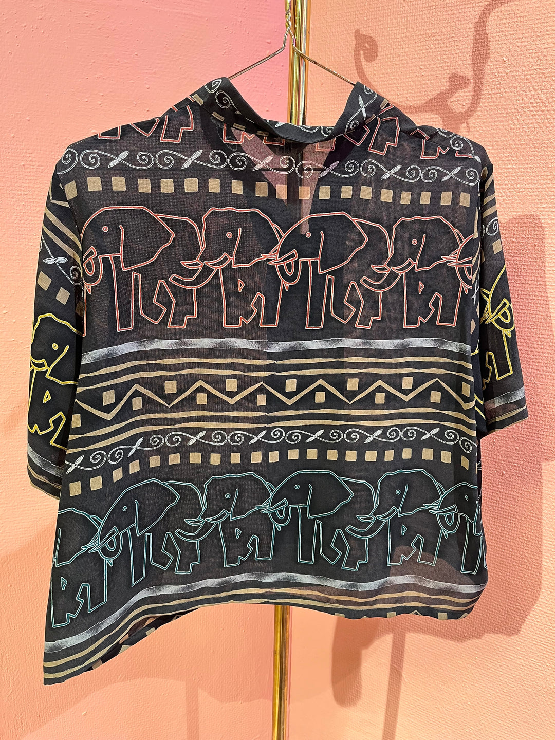 Vintage Vintage bluser L Vintagebluse - 391 Midnattssafari str L