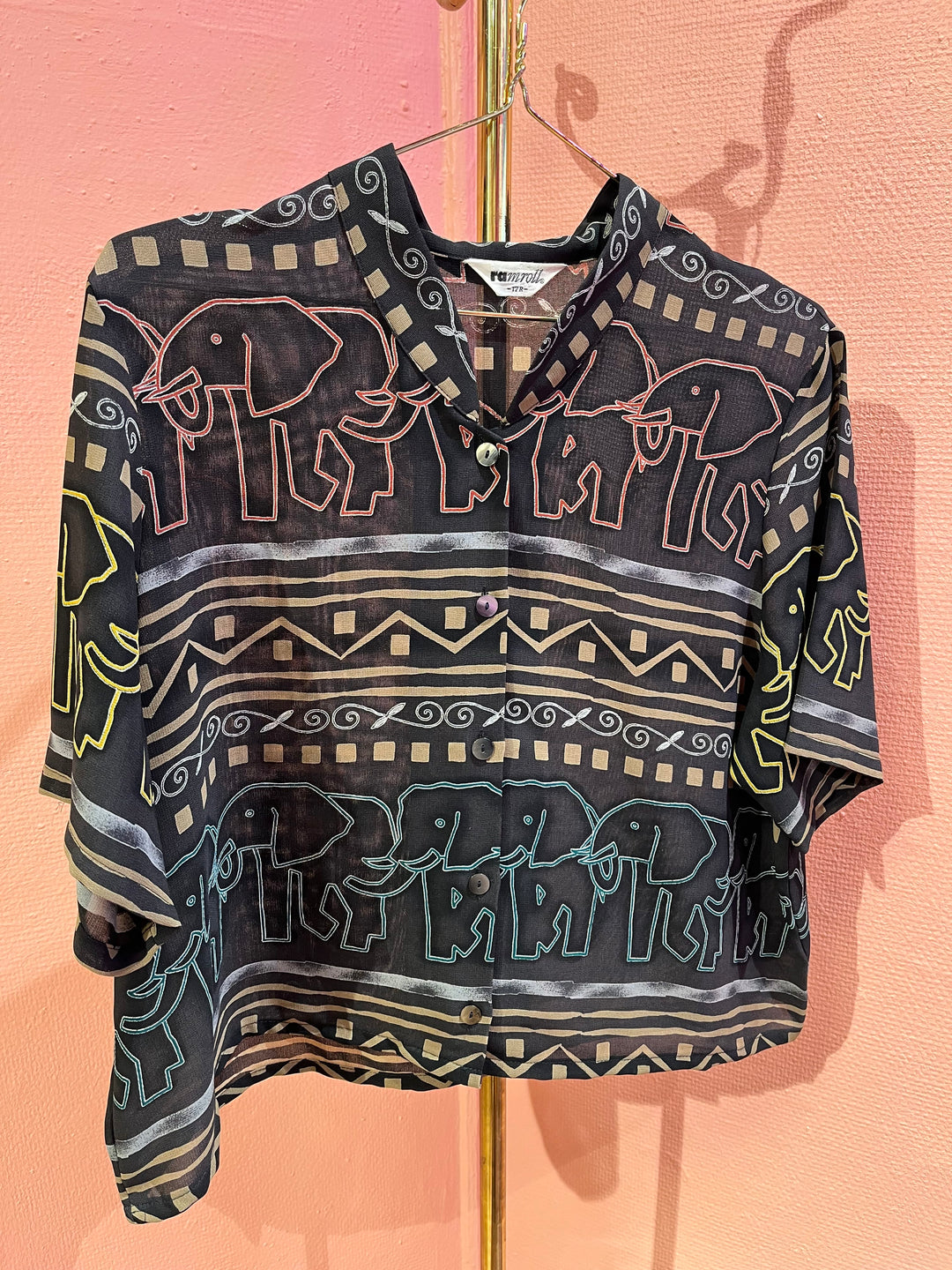 Vintage Vintage bluser L Vintagebluse - 391 Midnattssafari str L