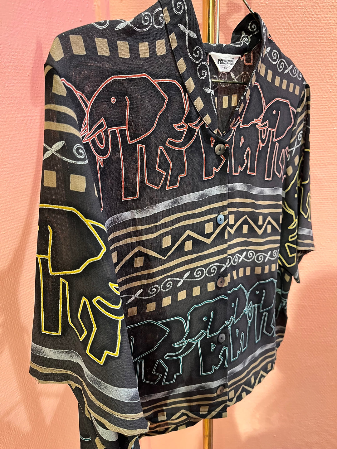 Vintage Vintage bluser L Vintagebluse - 391 Midnattssafari str L