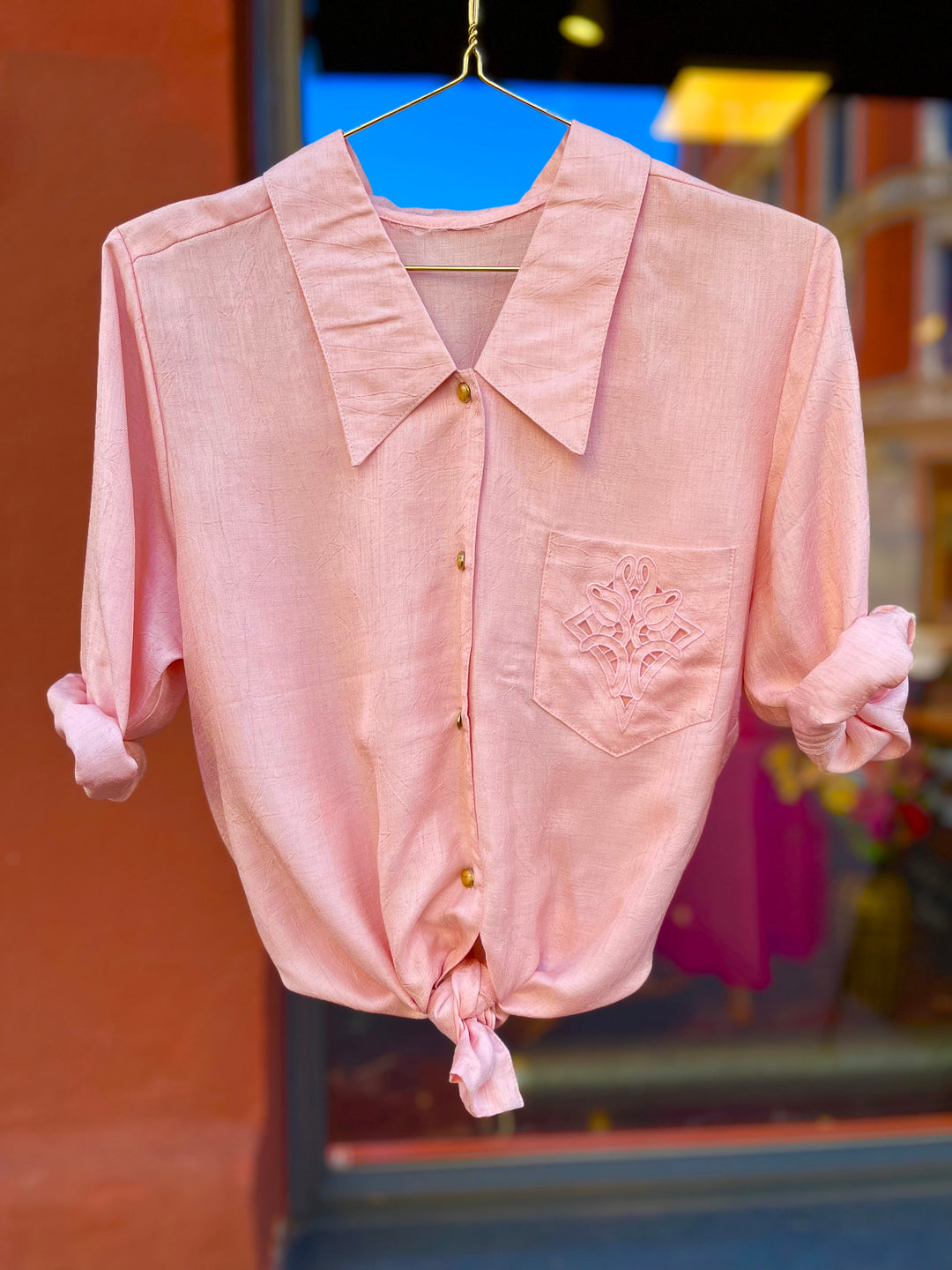 Vintage Vintage bluser S Vintagebluse - 402 Pink love str S